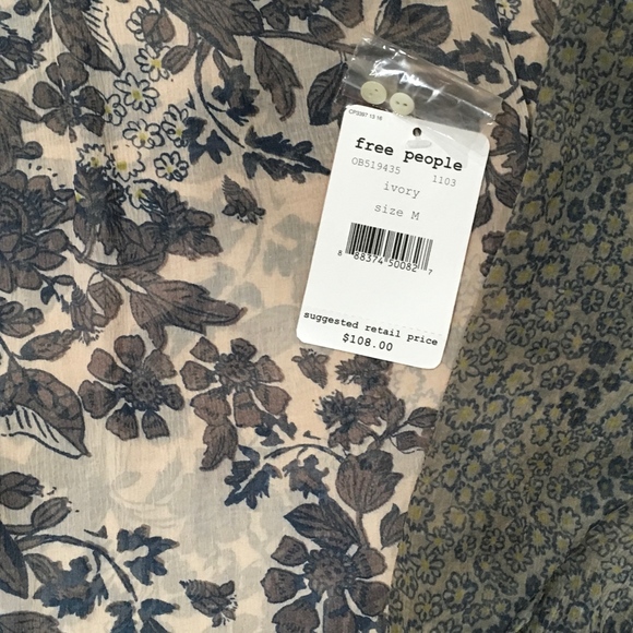 Free People Hendrix Floral Print Shear Blouse - Picture 5 of 7